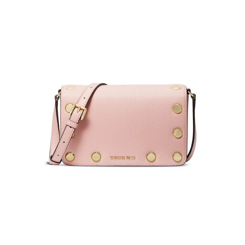 MICHAEL KORS Holly studded flap women's small crossbody bag -Soft Pink